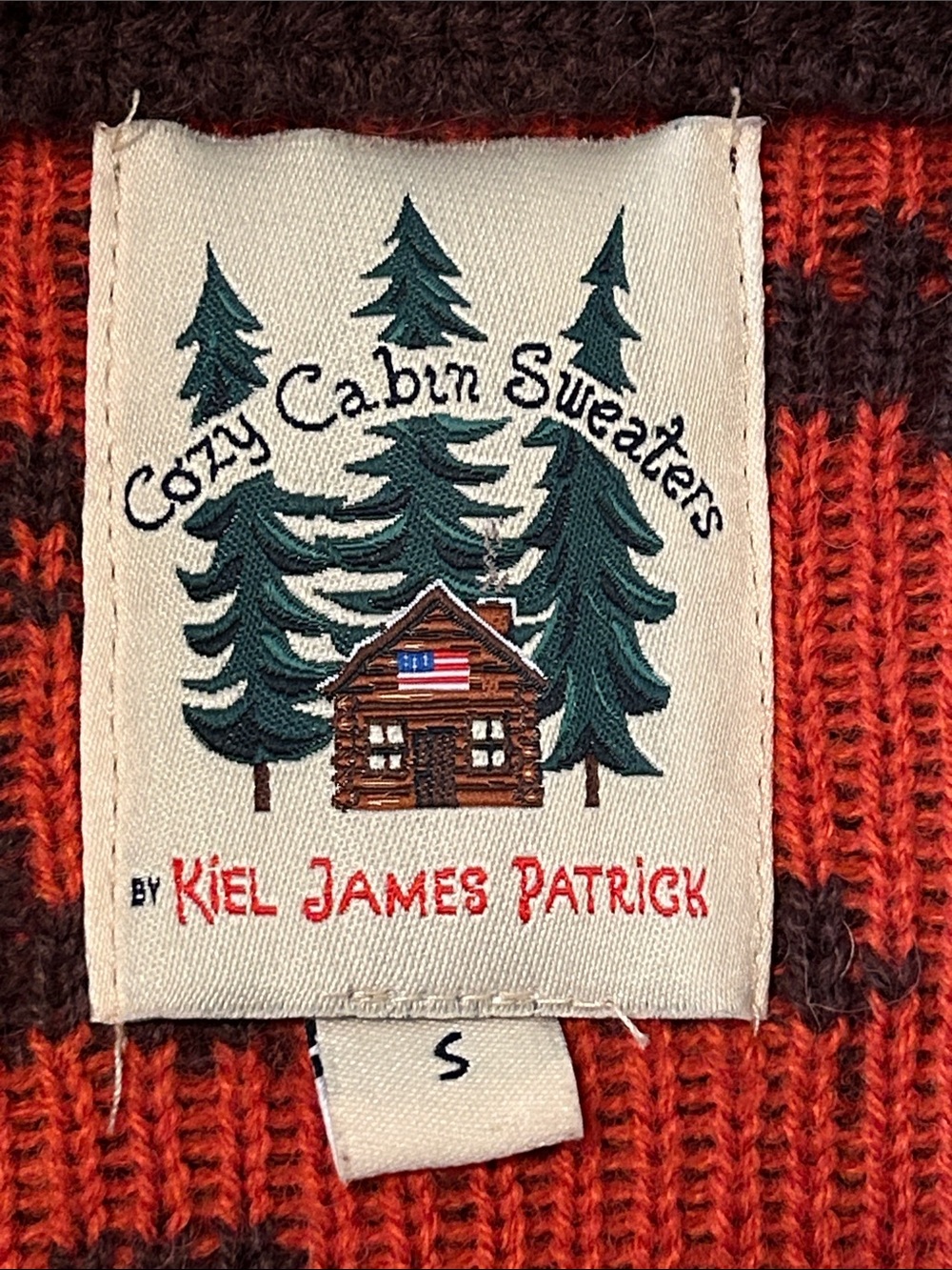 Kiel James Patrick Hocus Pocus Halloween Sweater Wool Blend Brown Orange Small - Picture 3 of 8